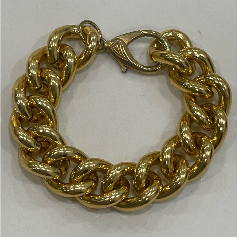 BEAUTIFUL LARGE LINK GOLD BRACELET